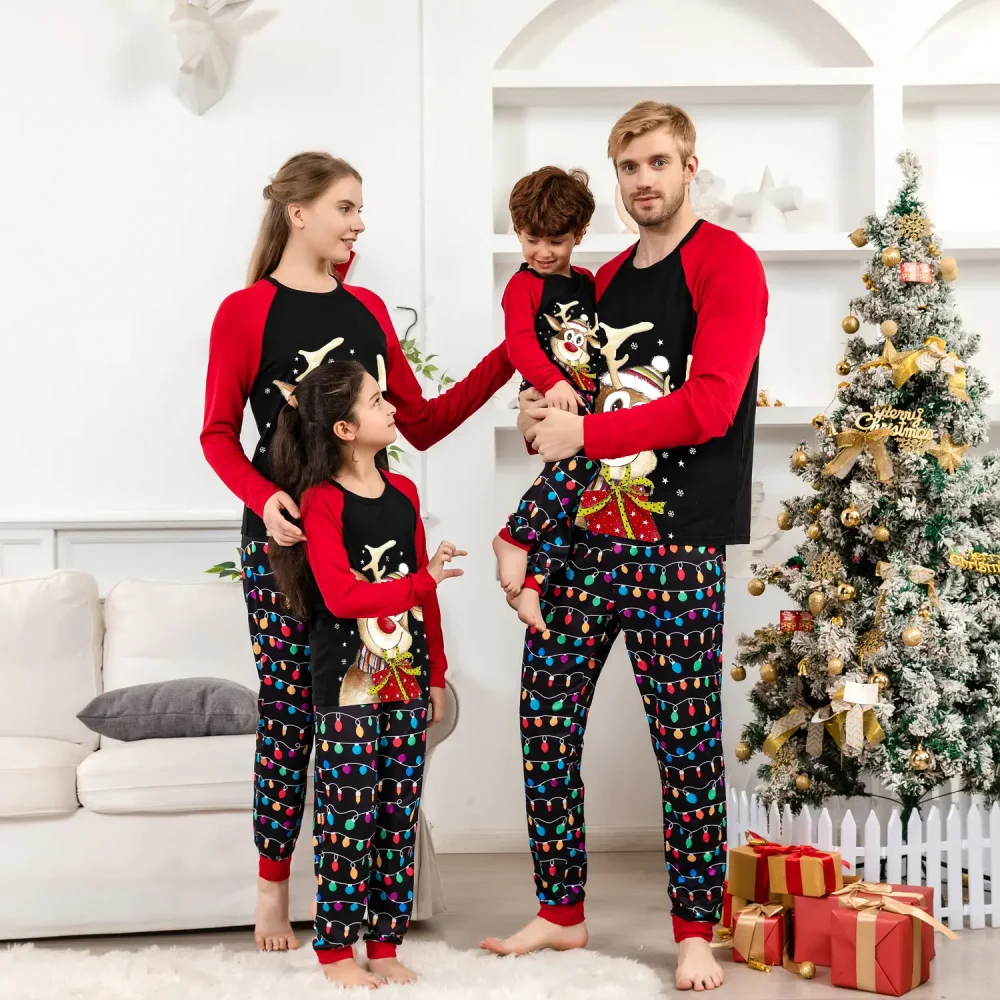 Gift Unwrapping Reindeer Christmas Pajamas 7