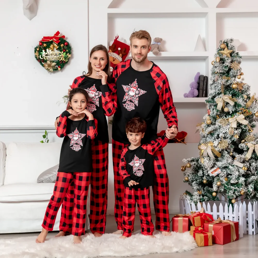 Pijama de Natal com estrelas e Papai Noel 8