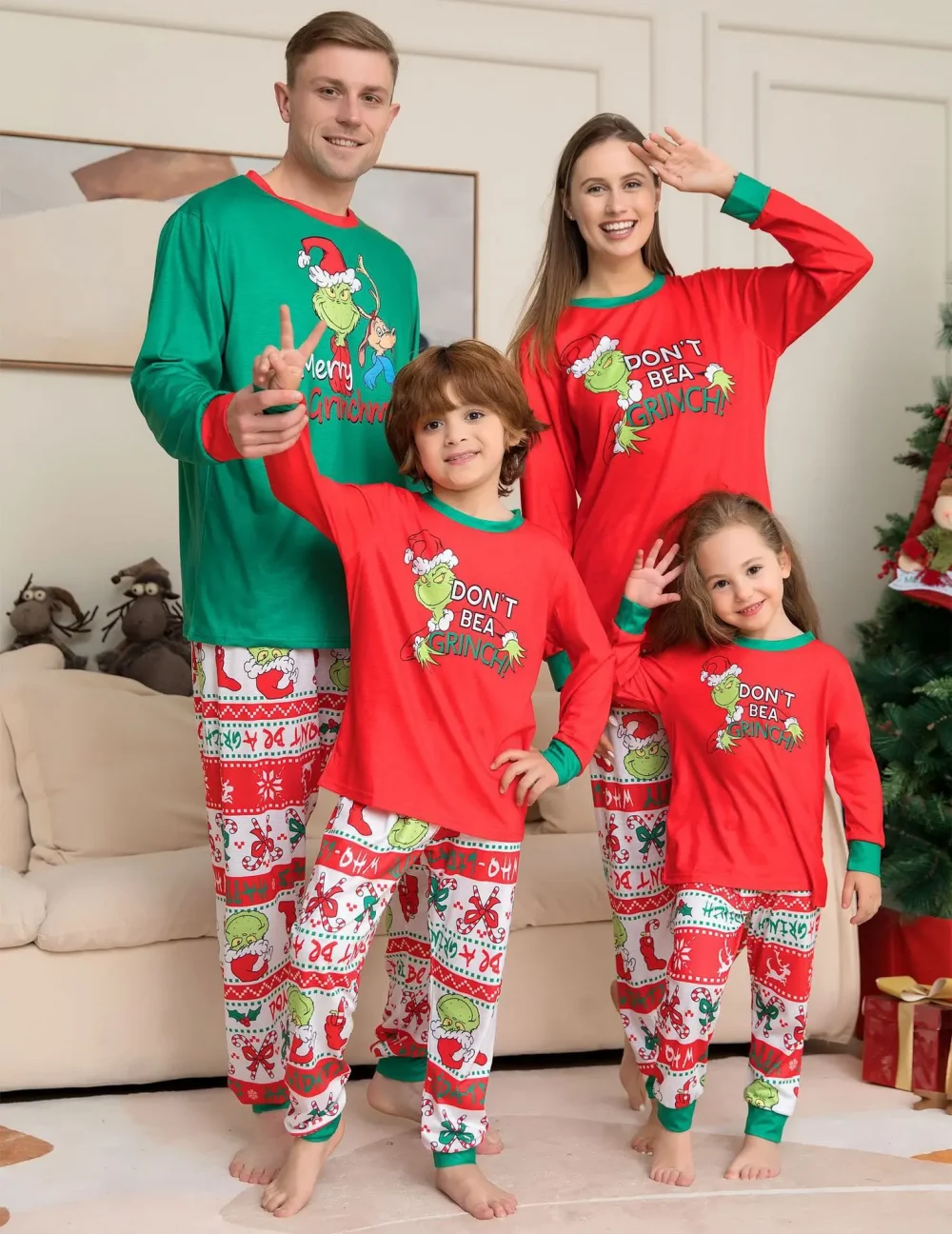 lustige Familie Pyjamas Weihnachten 3